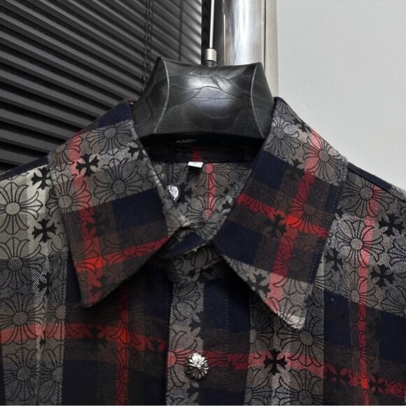 Chrome Hearts Black and Red Plaid Shirt - Picture 3 of 9